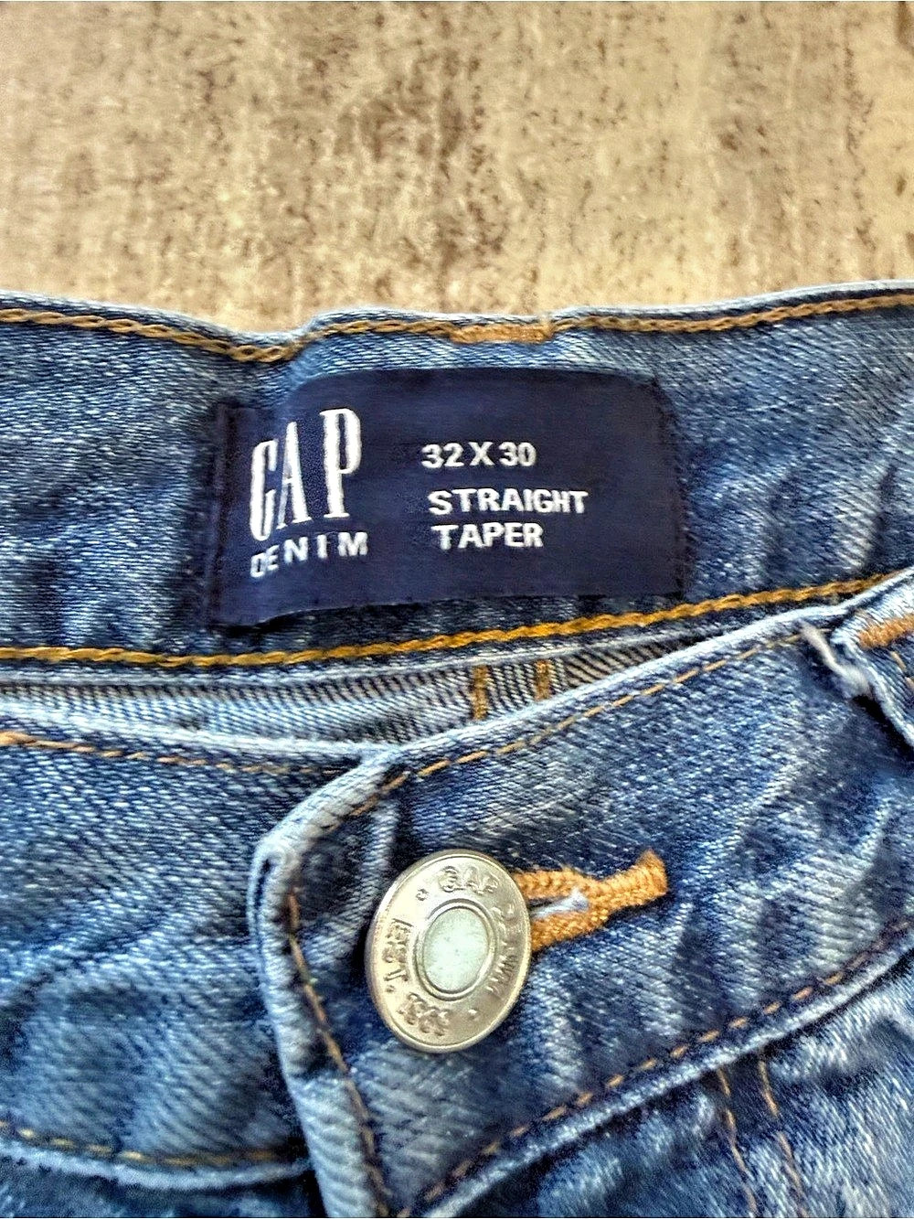 GAP Straight Taper Jeans Blue Waist 32 - Picture 2 of 2